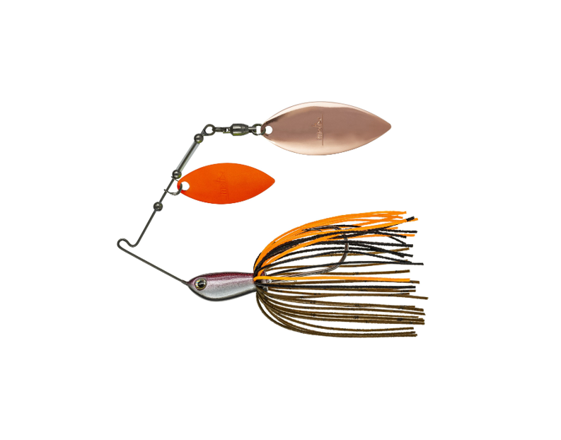 Molix Waterslash R Spinnerbait in 3/8 oz mit Double Willow Blättern, Farbe Mud Vein – ideal für Raubfischangeln.